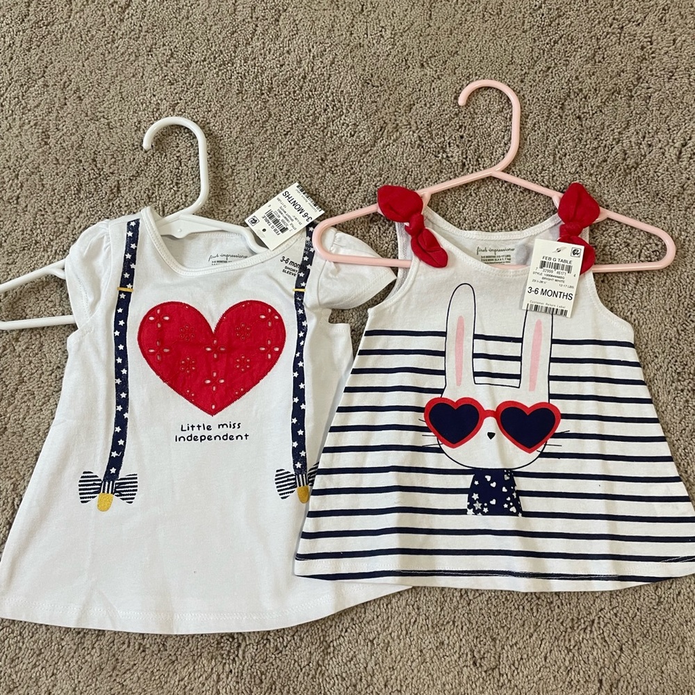 First Impressions Baby Girl 3-6M Lot Tops